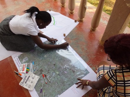 Opens popup gallery with LEMU staff test the satellite imagery mapping exercise