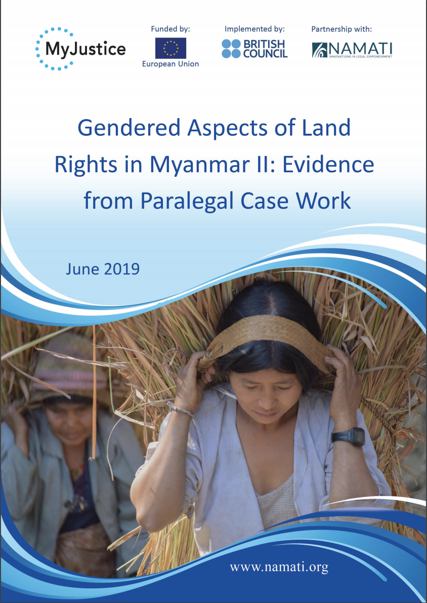 Gendered Aspects of Land Rights in Myanmar II: Evidence from Paralegal Case Work