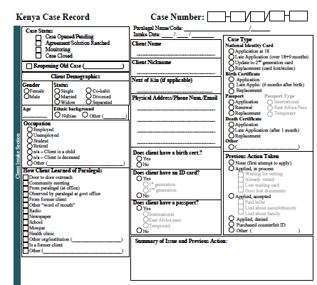 Link to Citizenship Case Record Form - Namati Paralegal Materials